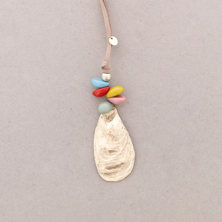 COLLAR LARGO COLGANTE CONCHA METAL 2
