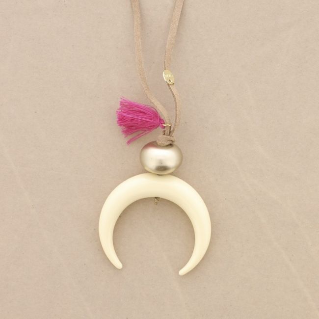 COLLAR LARGO ANTELINA COLGANTE MEDIA LUNA RESINA