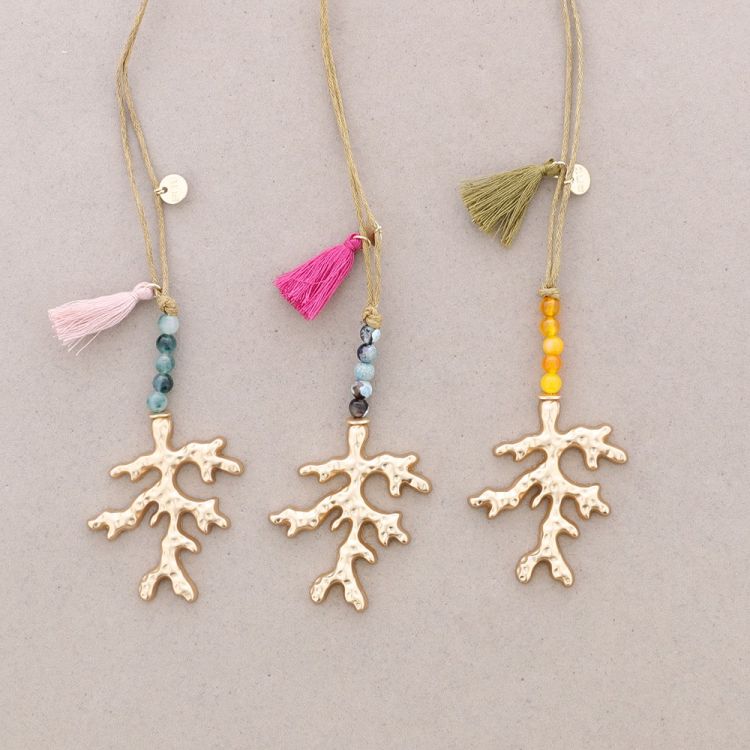 METAL CORAL LONG PENDANT NECKLACE 2