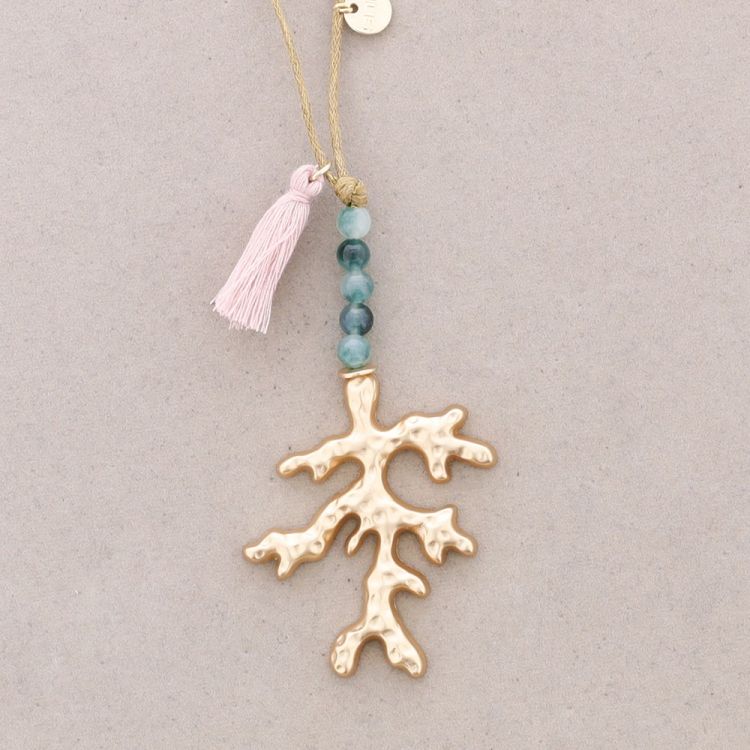 METAL CORAL LONG PENDANT NECKLACE