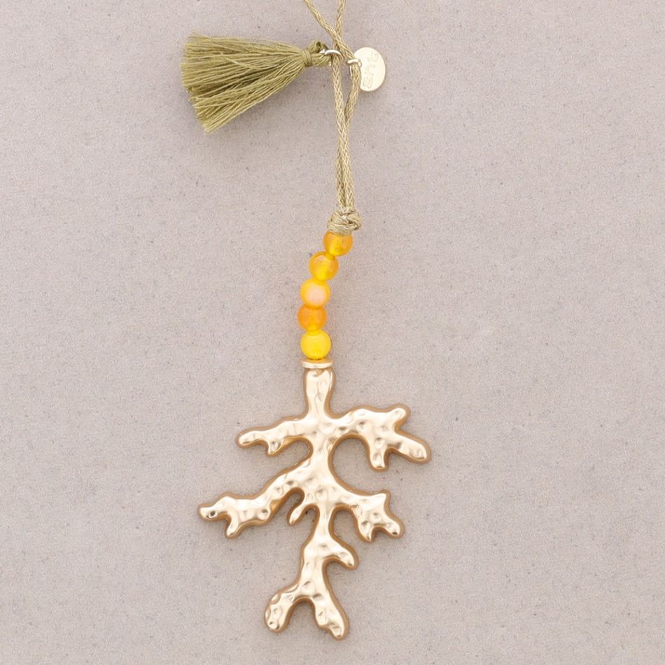 METAL CORAL LONG PENDANT NECKLACE