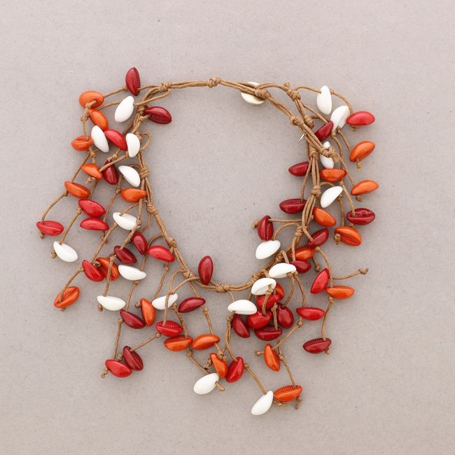 RESIN SHELLS PENDANT SHORT NECKLACE
