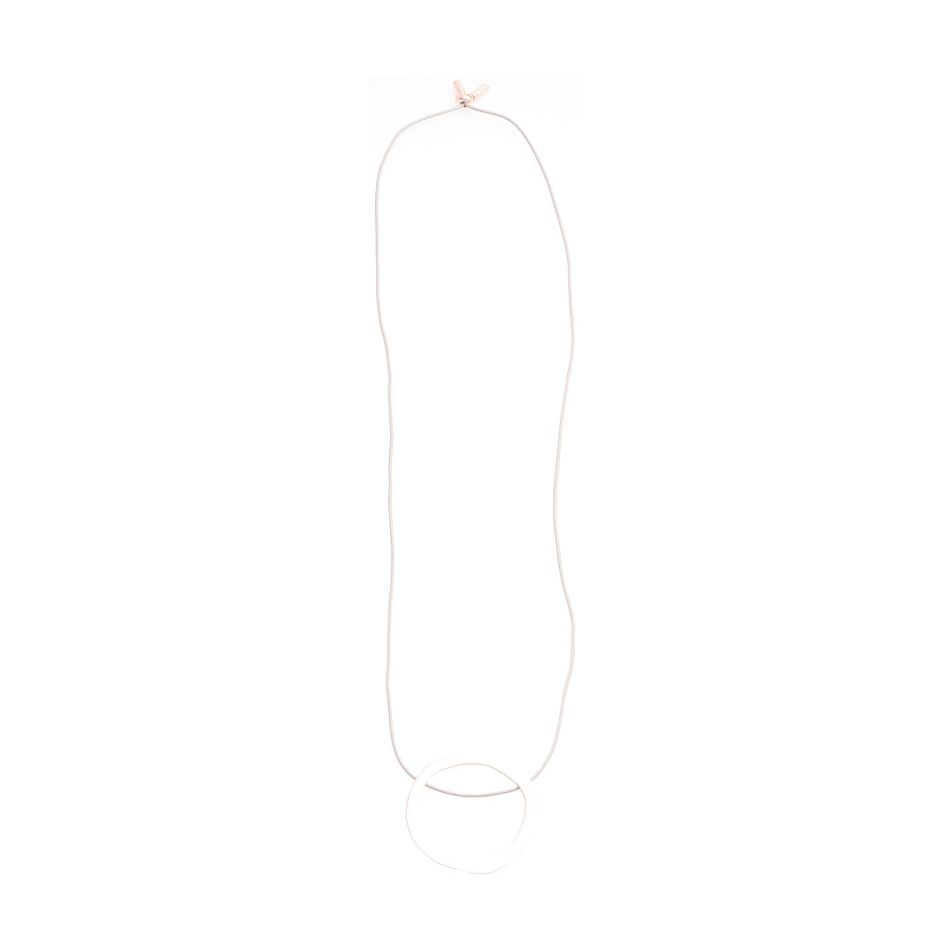 LONG NECKLACE WITH METAL RING PENDANT