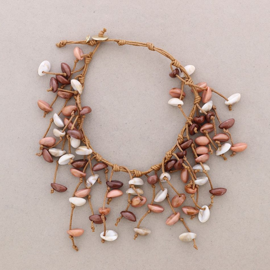 RESIN SHELLS PENDANT SHORT NECKLACE