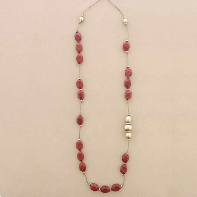 COLLAR LARGO CUENTAS RESINA