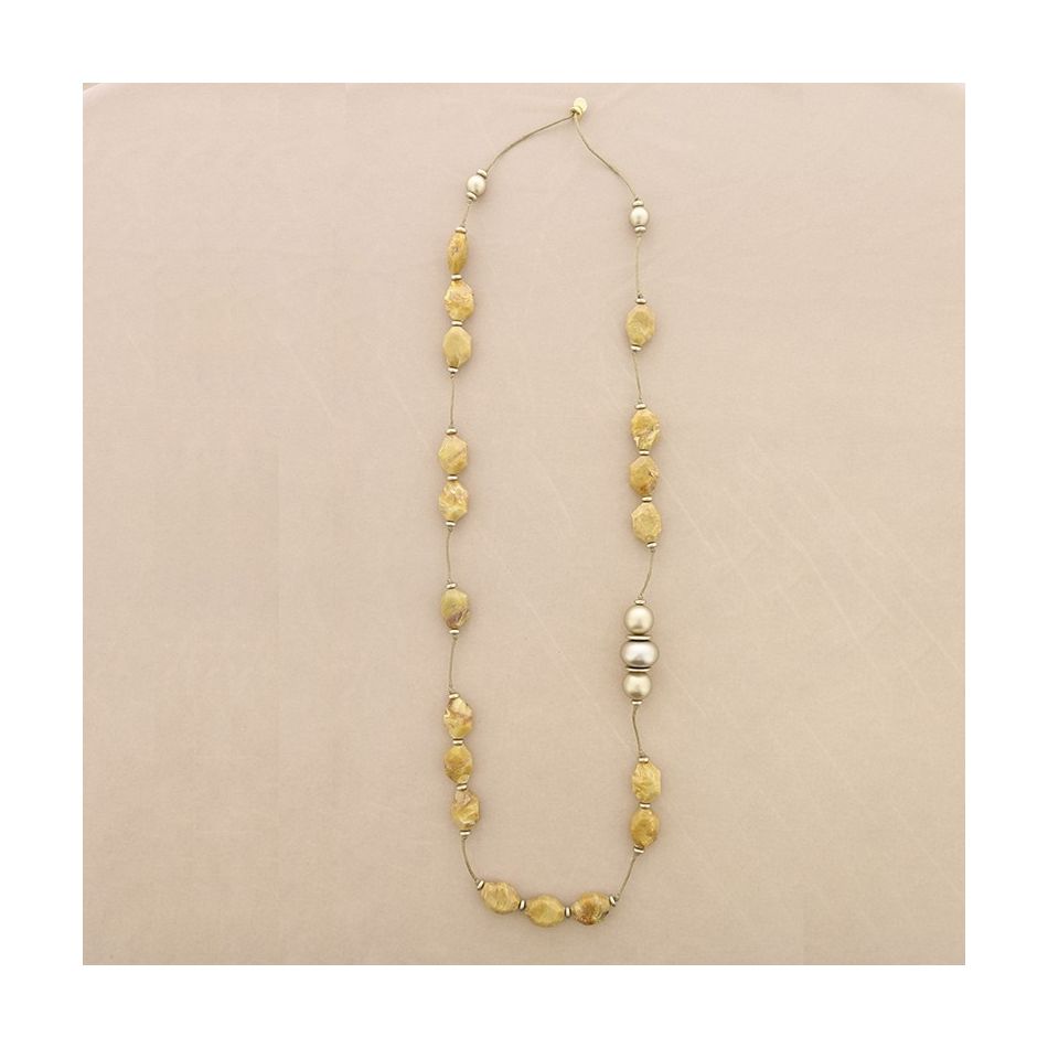 COLLAR LARGO CUENTAS RESINA