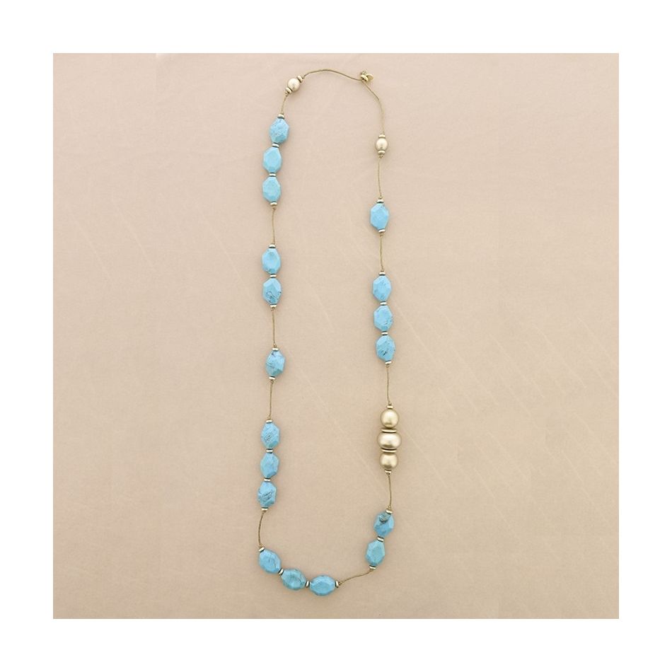 COLLAR LARGO CUENTAS RESINA