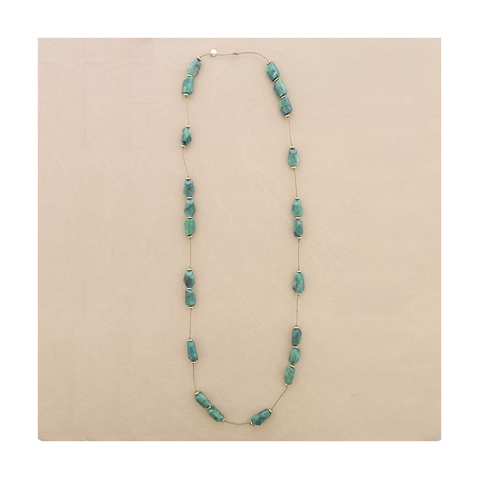 COLLAR LARGO CUENTAS RESINA FACETADA