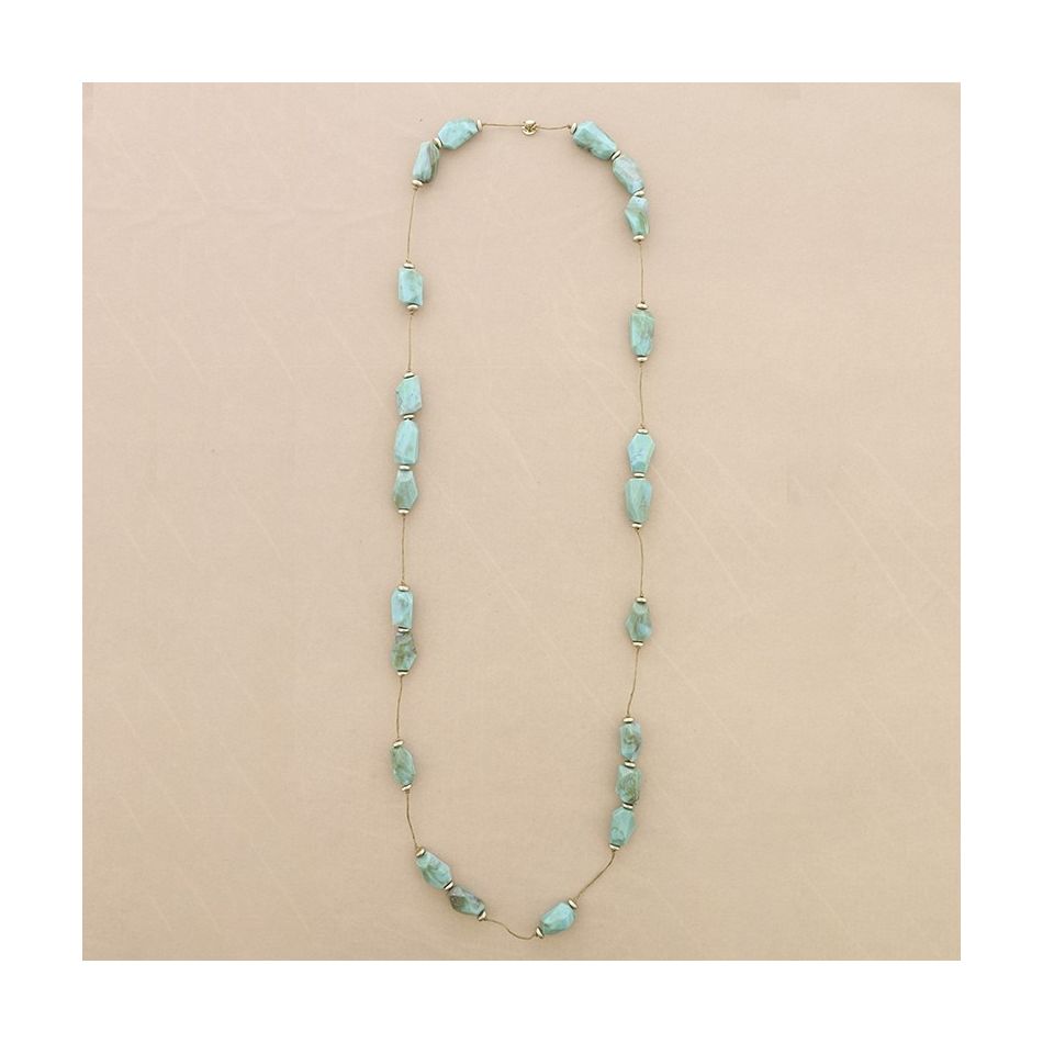 COLLAR LARGO CUENTAS RESINA FACETADA