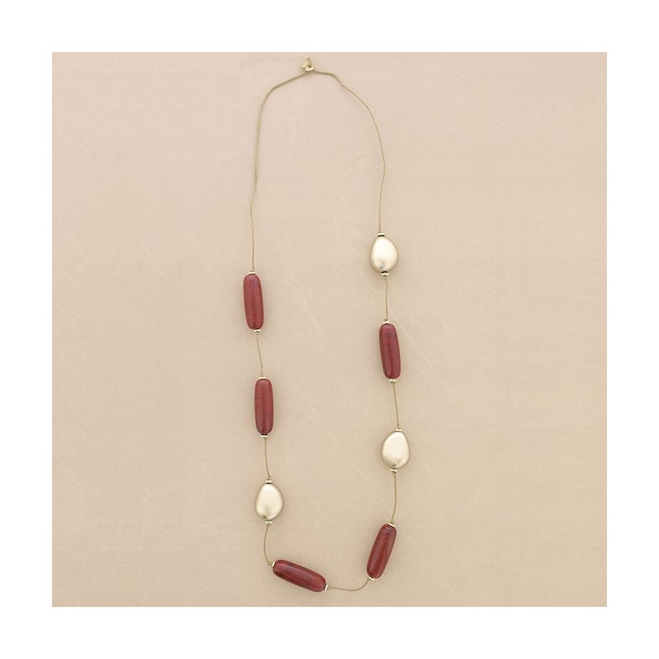 COLLAR LARGO CUENTAS RESINA