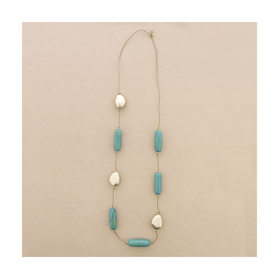 COLLAR LARGO CUENTAS RESINA