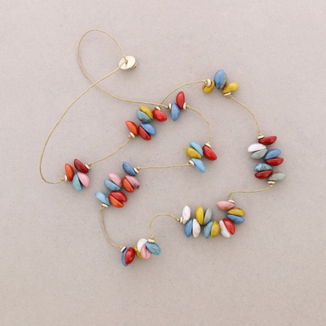 LONG NECKLACE RESIN SHELL PENDANTS