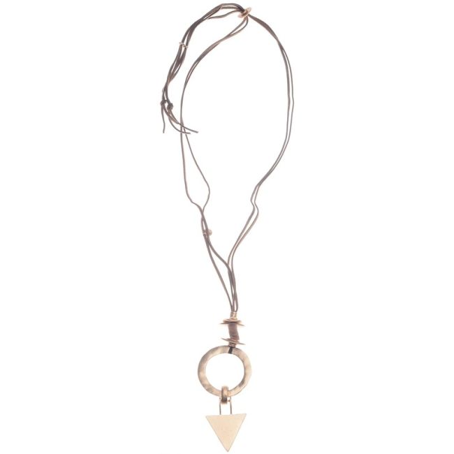 METAL GEOMETRIC SHAPES LONG PENDANT NECKLACE