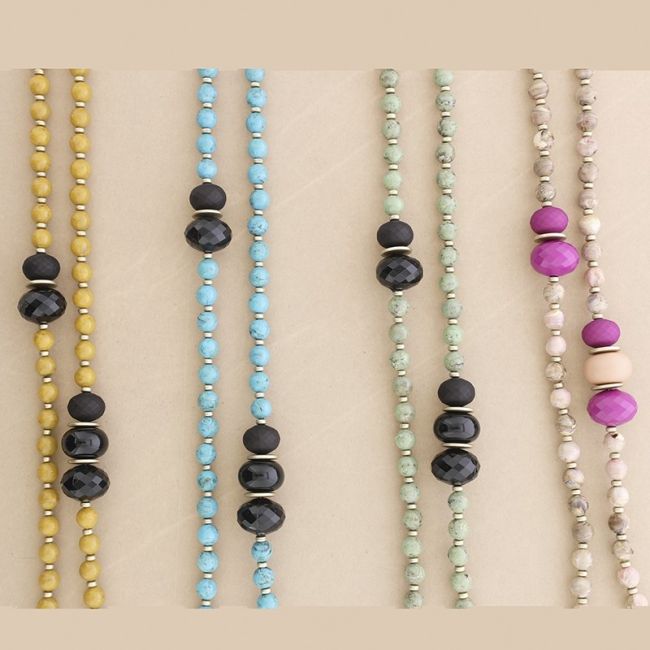 COLLAR LARGO CUENTAS RESINA