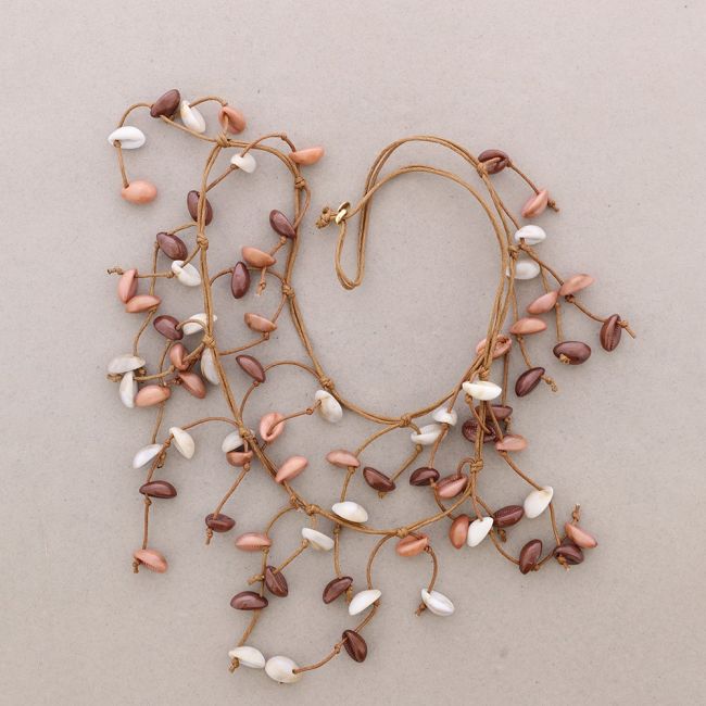 LONG NECKLACE RESIN SHELL PENDANTS