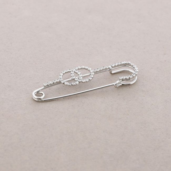 BROCHE ALFILER DOBLE ANILLA CRISTALES