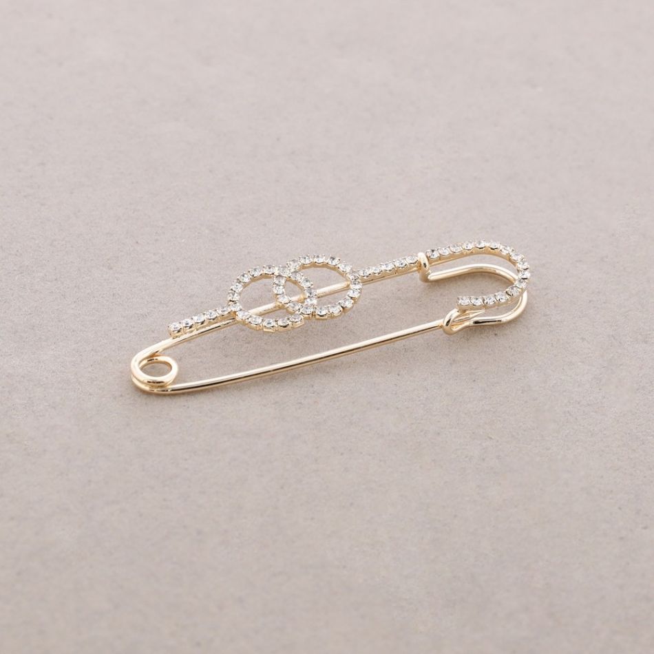 BROCHE ALFILER DOBLE ANILLA CRISTALES