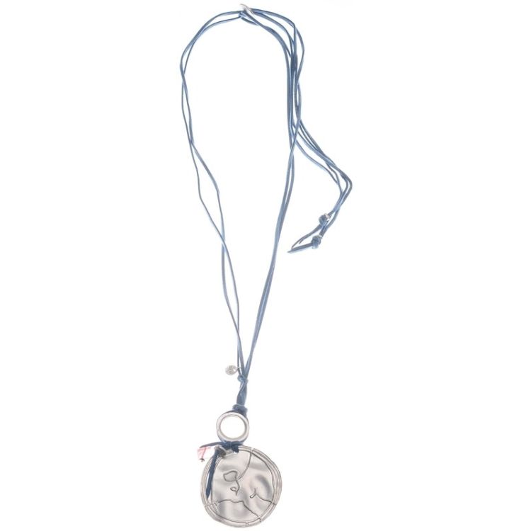 METAL MEDALLION PENDANT LONG NECKLACE