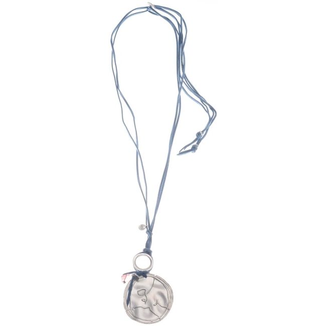 METAL MEDALLION PENDANT LONG NECKLACE