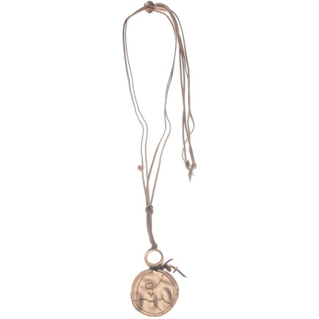 METAL MEDALLION PENDANT LONG NECKLACE
