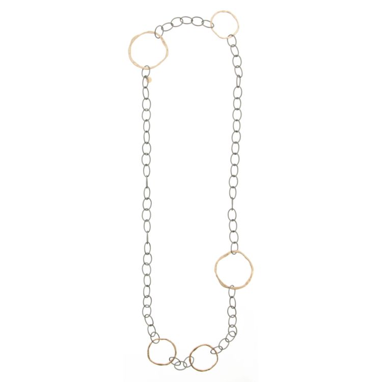 LONG BICOLOR LINK NECKLACE