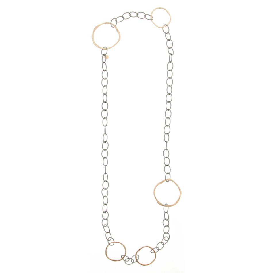 LONG BICOLOR LINK NECKLACE