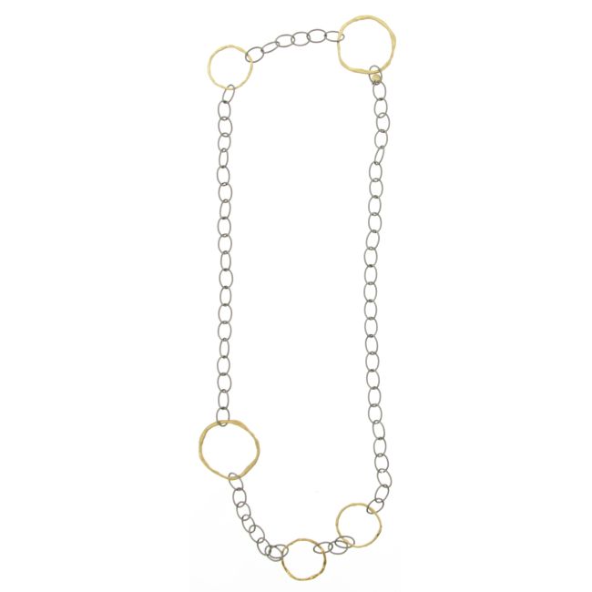 LONG BICOLOR LINK NECKLACE