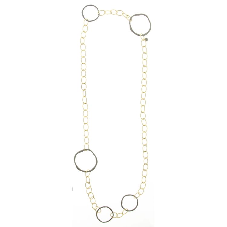 LONG BICOLOR LINK NECKLACE 2