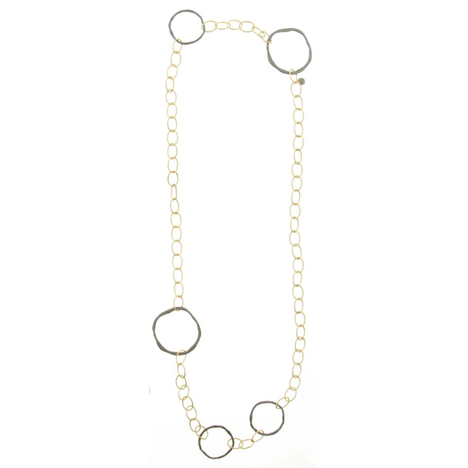 LONG BICOLOR LINK NECKLACE