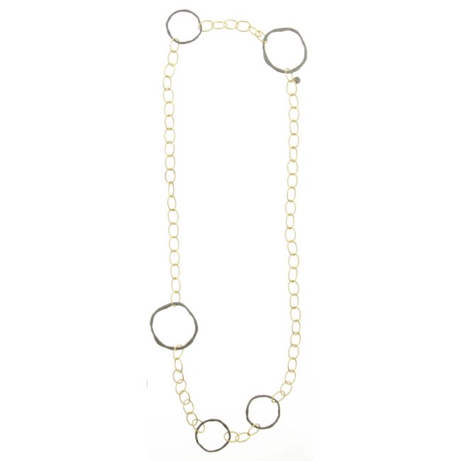 LONG BICOLOR LINK NECKLACE