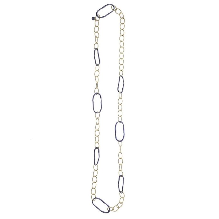 LONG BICOLOR LINK NECKLACE 2