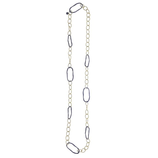 LONG BICOLOR LINK NECKLACE