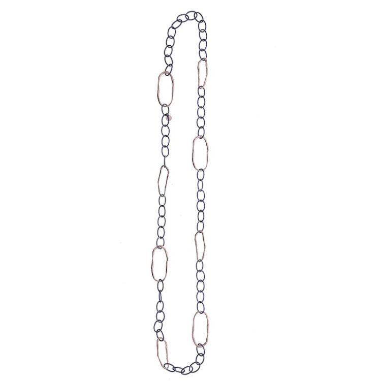 LONG BICOLOR LINK NECKLACE
