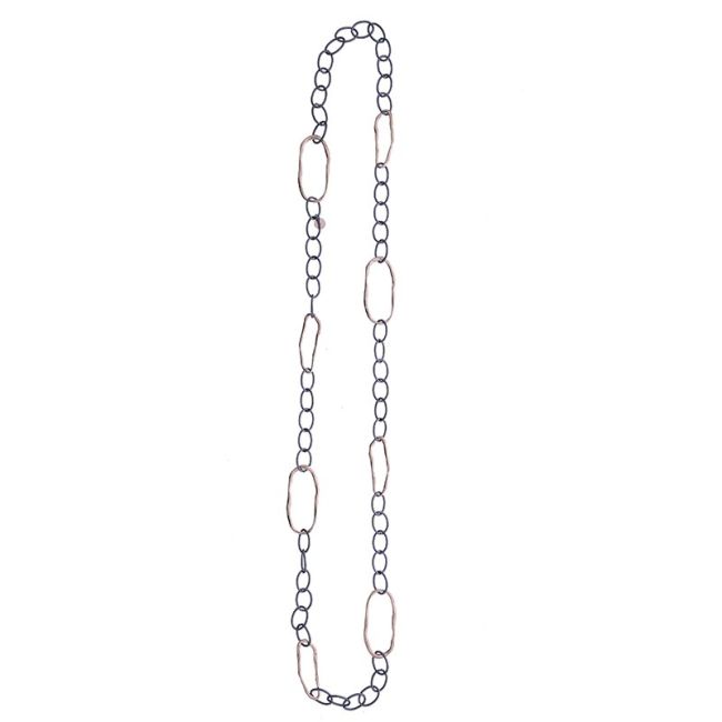 LONG BICOLOR LINK NECKLACE