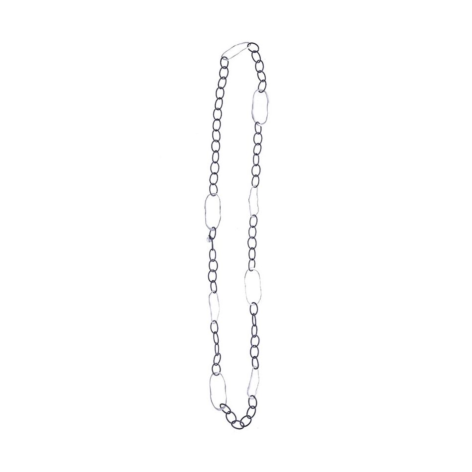 LONG BICOLOR LINK NECKLACE