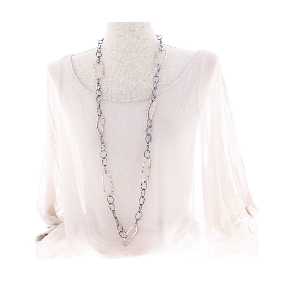COLLAR LARGO ESLABONES BICOLOR