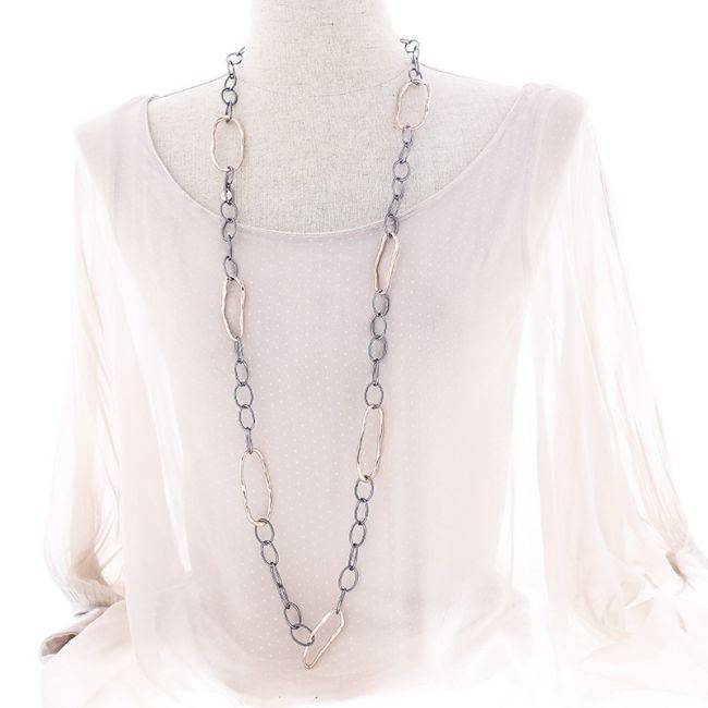 COLLAR LARGO ESLABONES BICOLOR