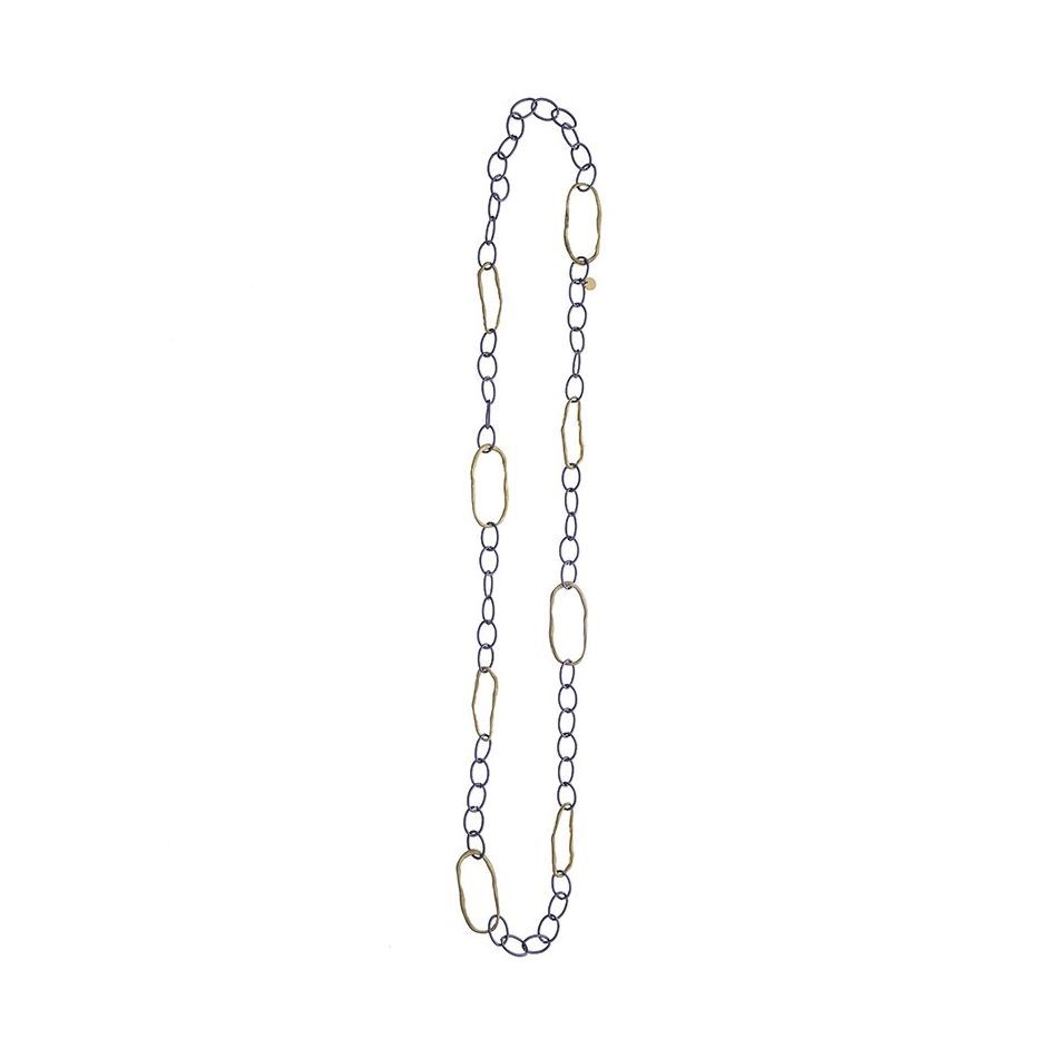 LONG BICOLOR LINK NECKLACE