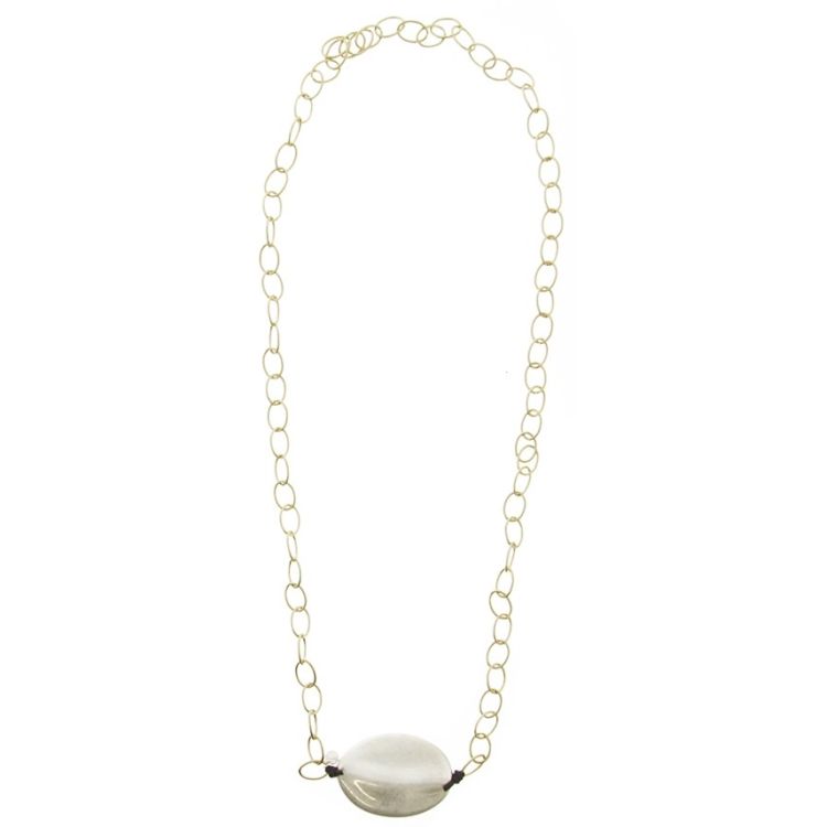 LONG NECKLACE WITH IMITATION METAL BEADS CHAIN 2