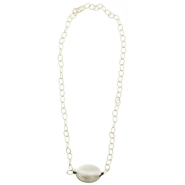 LONG NECKLACE WITH IMITATION METAL BEADS CHAIN