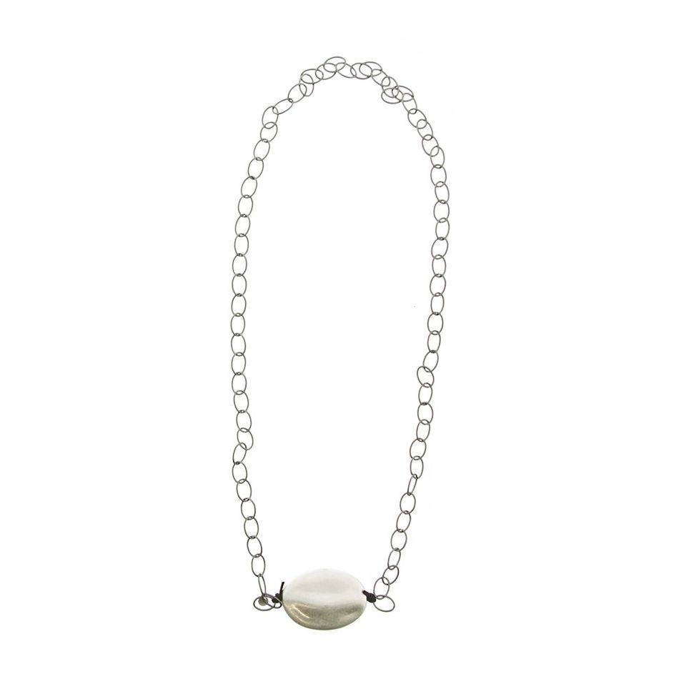 COLLAR LARGO CADENA CUENTA IMITACIÓN METAL