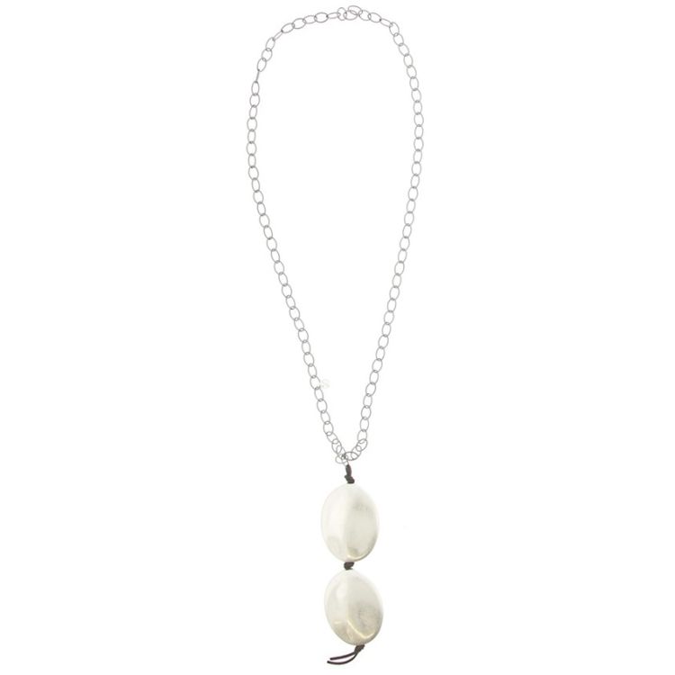 LONG DOUBLE PENDANT NECKLACE IMITATION METAL