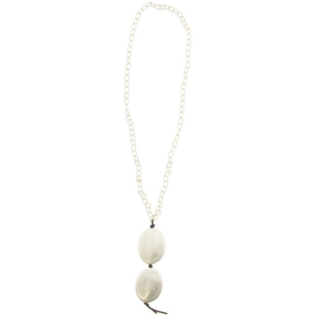 LONG DOUBLE PENDANT NECKLACE IMITATION METAL
