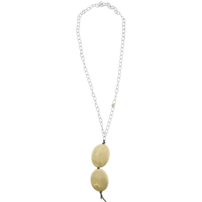 LONG DOUBLE PENDANT NECKLACE IMITATION METAL