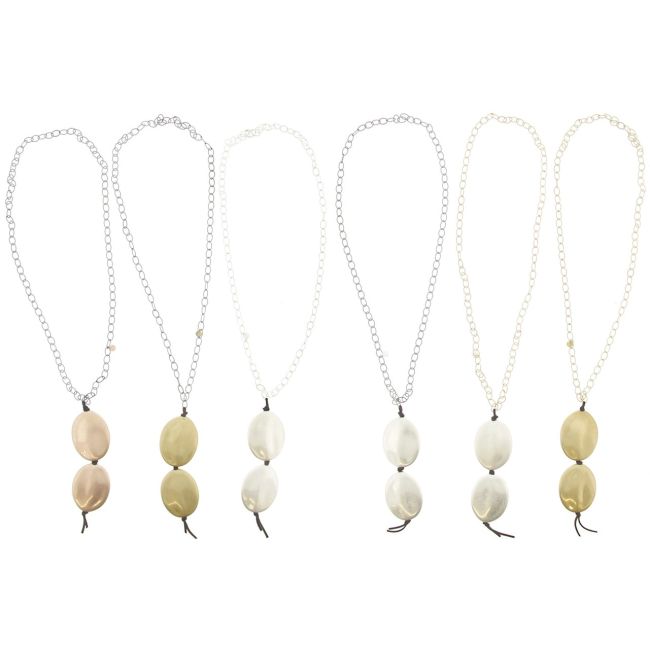 LONG DOUBLE PENDANT NECKLACE IMITATION METAL