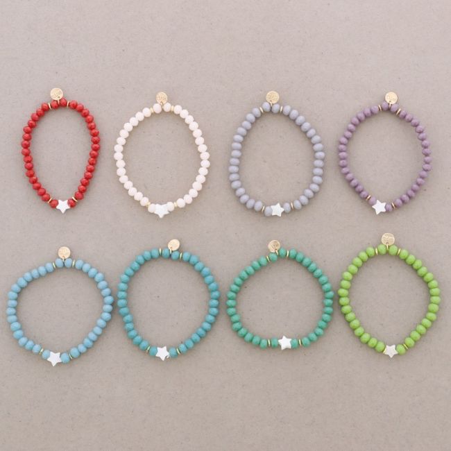 ELASTIC BRACELET WITH NACRE STAR BEADS