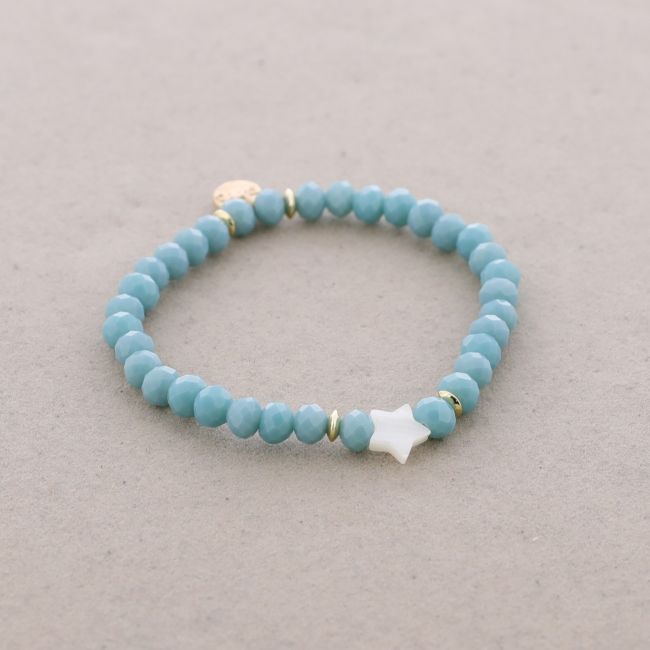 PULSERA ELÁSTICA CUENTAS ESTRELLA NÁCAR