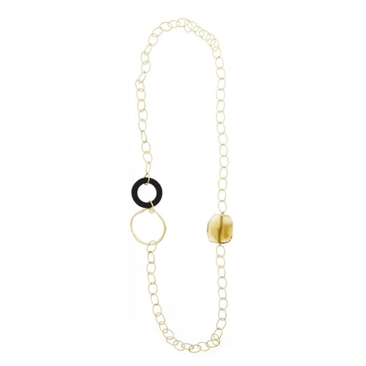 LONG NATURAL STONE LINK NECKLACE 2