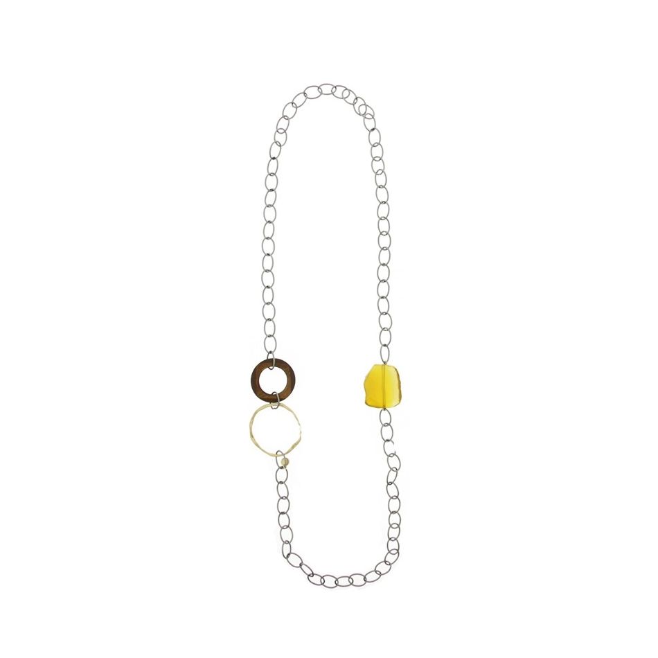 COLLAR LARGO ESLABONES PIEDRA NATURAL