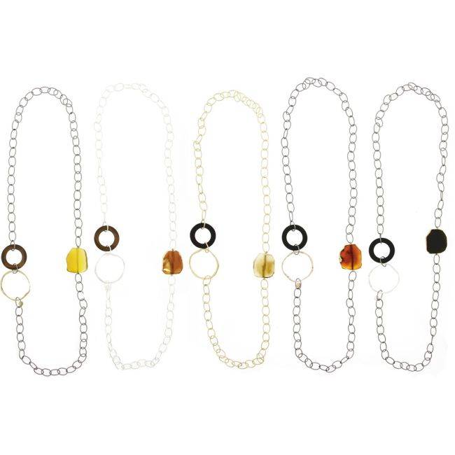 COLLAR LARGO ESLABONES PIEDRA NATURAL